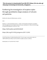 Furthering the Investigation of Eruption Styles Through Quantitative Shape Analyses of Volcanic Ash Particles