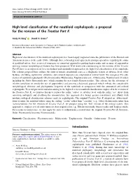 High-Level Classification of the Nautiloid Cephalopods: a Proposal for the Revision of the Treatise Part K