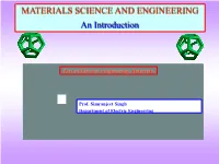 MATERIALS SCIENCE and ENGINEERING an Introduction