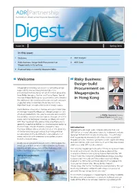 Risky Business: Design-Build Procurement on Megaprojects in Hong Kong Welcome