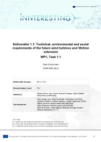 Technical, Environmental and Social Requirements of the Future Wind Turbines and Lifetime Extension WP1, Task 1.1