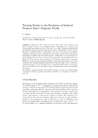Turning Points in the Evolution of Isolated Neutron Stars' Magnetic