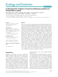 A Phylogenetic Analysis of Macroevolutionary Patterns in Fermentative Yeasts RocIo Paleo-Lopez 1, Julian F