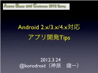 Android 2.X/3.X/4.X対応 アプリ開発tips