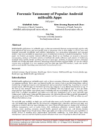 Forensic Taxonomy of Popular Android Mhealth Apps
