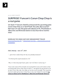 Funcom's Conan Chop Chop Is a Real Game