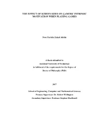 The Effect of Screen Sizes on Gamers' Intrinsic Motivation