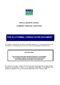 This Is a Formal Consultative Document