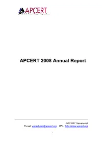 APCERT Annual Report 2008