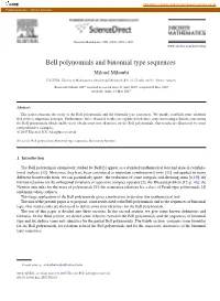 Bell Polynomials and Binomial Type Sequences Miloud Mihoubi