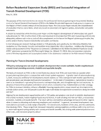 (BRES) and Successful Integration of Transit-Oriented Development (TOD) May 24, 2016