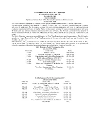 Department of Political Science University Of