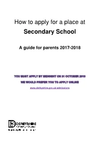 How to Apply for a Place at Secondary School
