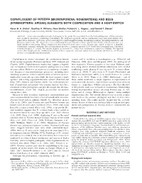 (Hymenoptera: Apidae) Suggests Both Cospeciation and a Host-Switch