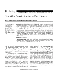 Little Millets: Properties, Functions and Future Prospects