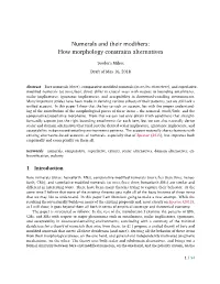 Numerals and Their Modifiers: How Morphology Constrains Alternatives