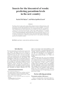 Proceedings of the XI International Symposium on Biological Control of Weeds Others (E.G