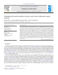 Scaffolding Information Problem Solving in Web-Based Collaborative Inquiry Learning