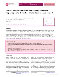 Use of Acetazolamide in Lithium-Induced Nephrogenic Diabetes Insipidus: a Case Report