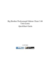 Big Brother Professional Edition Client 3.00 Unix/Linux Quickstart Guide