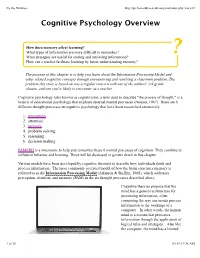 Cognitive Psychology Overview