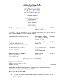 CV for Jeffrey Rabey