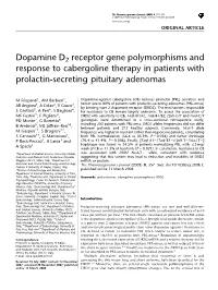 Dopamine D2 Receptor Gene Polymorphisms and Response to Cabergoline Therapy in Patients with Prolactin-Secreting Pituitary Adenomas