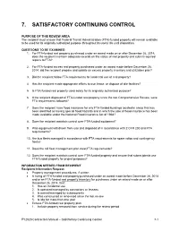 FY2020 Contractors Manual Section 7 Satisfactory Continuing Control