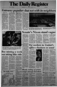 Gateway Popular-But Not with Its Neighbors Senate's Nixon Stand Vague