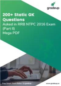RRB NTPC Static GK