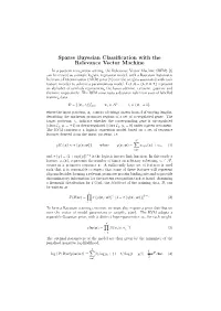 Sparse Bayesian Classification with the Relevance Vector Machine