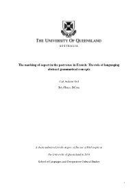 The Marking of Aspect in the Past Tense in French: the Role of Languaging Abstract Grammatical Concepts