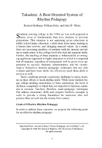A Beat-Oriented System of Rhythm Pedagogy