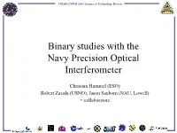 Binary Star Studies with NPOI