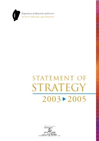 Department of Education and Science Statement of Strategy 2003-2005