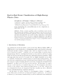 End-To-End Event Classification of High-Energy Physics Data
