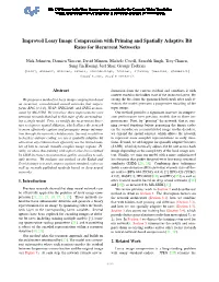 Improved Lossy Image Compression with Priming and Spatially Adaptive Bit Rates for Recurrent Networks