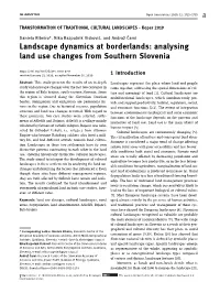 Landscape Dynamics at Borderlands: Analysing Land Use Changes from Southern Slovenia