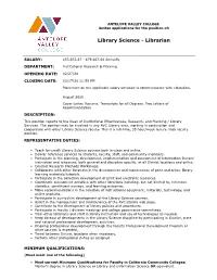 Library Science - Librarian