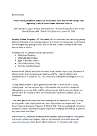 Press Release Retro Gaming Platform Antstream Announces First