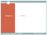 Syntax Chapter 9