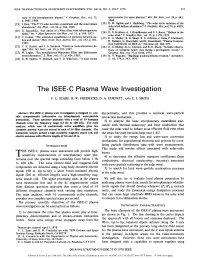 The ISEE-C Plasma Wave Investigation