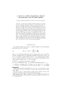 A Note on Appell Sequences, Mellin Transforms and Fourier Series