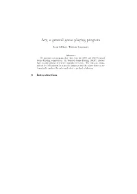 Ary, a General Game Playing Program