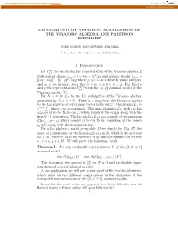 Coinvariants of Nilpotent Subalgebras of the Virasoro Algebra and Partition Identities