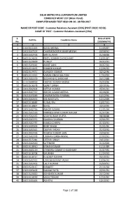 CRA) (POST CODE: NE 02) NAME of POST : Customer Relations Assistant (CRA)