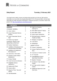Daily Report Tuesday, 2 February 2021 CONTENTS