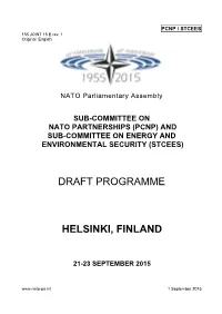 Draft Programme Helsinki, Finland