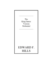 Edward F. Hills Preface