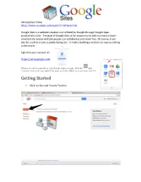Google Sites Tutorial